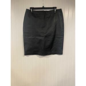 Newport News Women's Size 10 Black Genuine Leather Short Skirt Lined 90's Biker